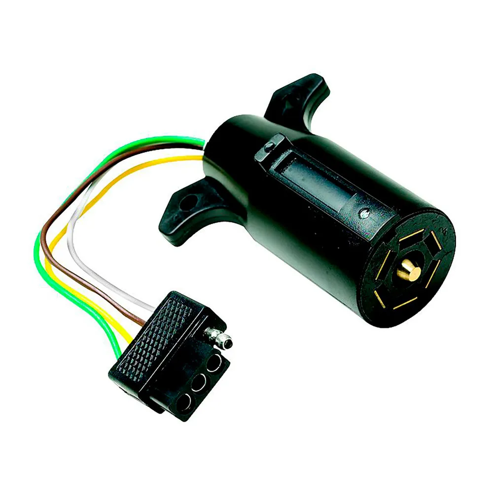 Fultyme Rv Adapter Från 7-polig Rund Till 4-polig Platt, Black, 45.72cm