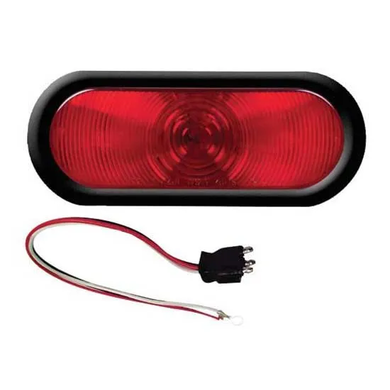 Fultyme Rv Förseglat Ovalt Bakljus 152.4 Mm, Red, One Size