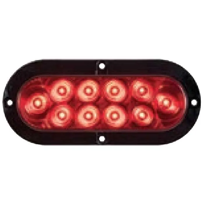 Fultyme Rv Ytmonterad Oval Tät Led-lampa, Red, 152.4mm