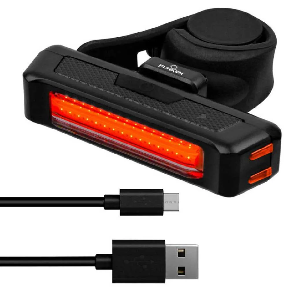 Funken 2000-500mah Cykellampset, Black, 400-50 Lumens Funken 2000-500mah Cykellampset, Black, 400-50 Lumens