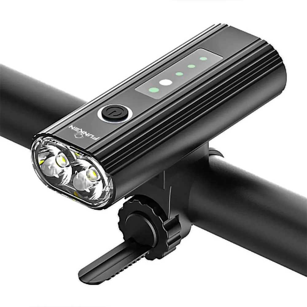 Funken 2x Led Xpg Sensor 3000mah Li-poly Integrated Framlampa, Black, 650 Lumens