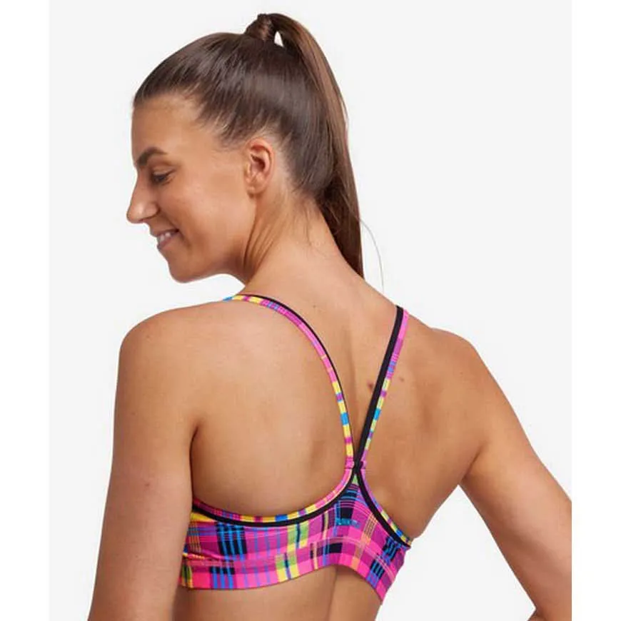Funkita Happy Highlander Bikinitopp female, Geometric pink / yellow, AUS 10
