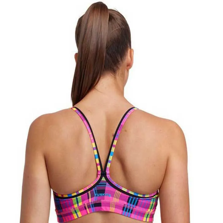 Funkita Happy Highlander Bikinitopp female, Geometric pink / yellow, AUS 10