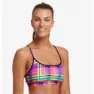 Funkita Happy Highlander Bikinitopp female, Geometric pink / yellow, AUS 10