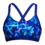 Funkita Hold Steady Crop Leaf Laser Bikinitopp female, Floral blue / pink, AUS 8
