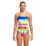 Funkita Single Strap Dye Hard Baddräkt female, Stripes multi / white, 10Y