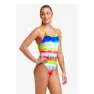 Funkita Single Strap Dye Hard Baddräkt female, Stripes multi / white, 10Y