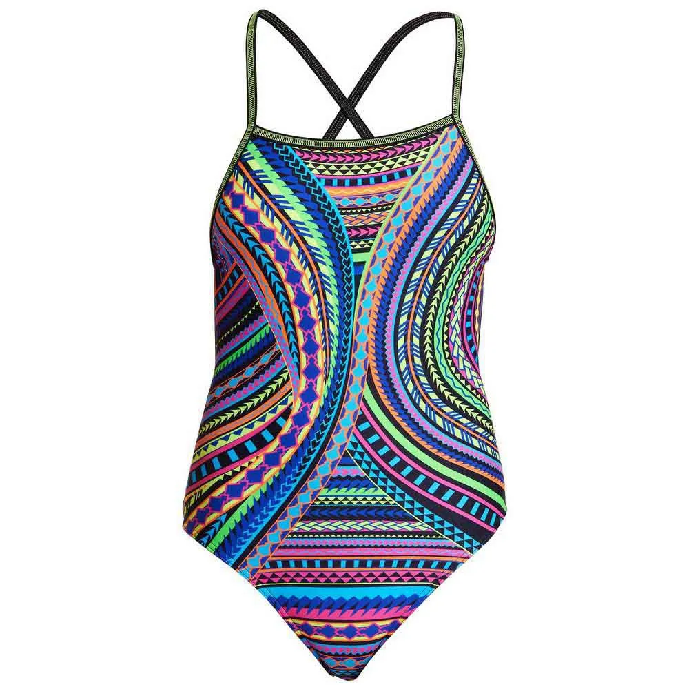 Funkita Tribal Revival Baddräkt female, Classic blue, 10Y