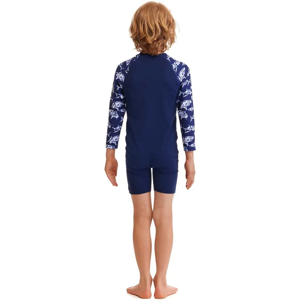 Funky Trunks Go Rompa Chompa Uv-skyddande Sparkdräkt Med Lång ärm För Barn unisex, Navy / white, 4Y Funky Trunks Go Rompa Chompa Uv-skyddande Sparkdräkt Med Lång ärm För Barn unisex, Navy / white, 4Y