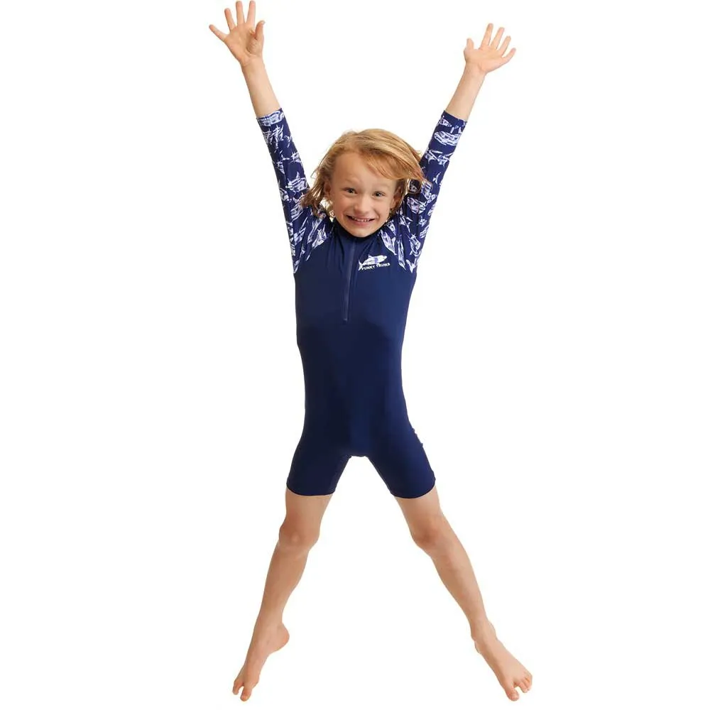 Funky Trunks Go Rompa Chompa Uv-skyddande Sparkdräkt Med Lång ärm För Barn unisex, Navy / white, 4Y Funky Trunks Go Rompa Chompa Uv-skyddande Sparkdräkt Med Lång ärm För Barn unisex, Navy / white, 4Y