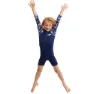 Funky Trunks Go Rompa Chompa Uv-skyddande Sparkdräkt Med Lång ärm För Barn unisex, Navy / white, 4Y