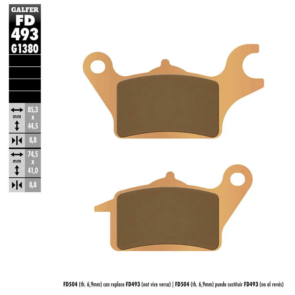 Galfer Fd493-g1380 Sintradbromsbelägg, Black, One Size