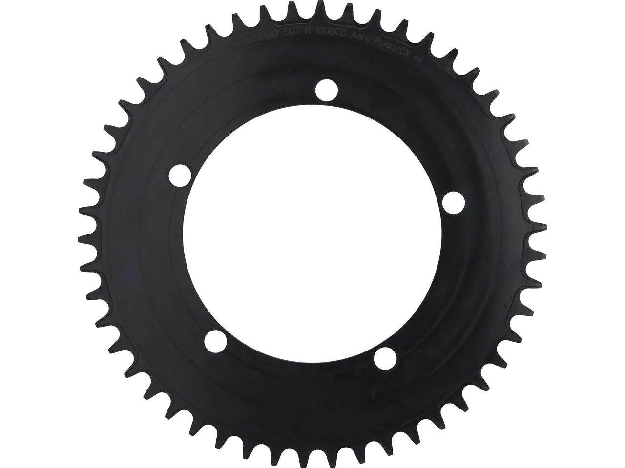 Garbaruk Kettenblatt Aero Round 5-Arm 130 mm Lochkreis, Black, 50t