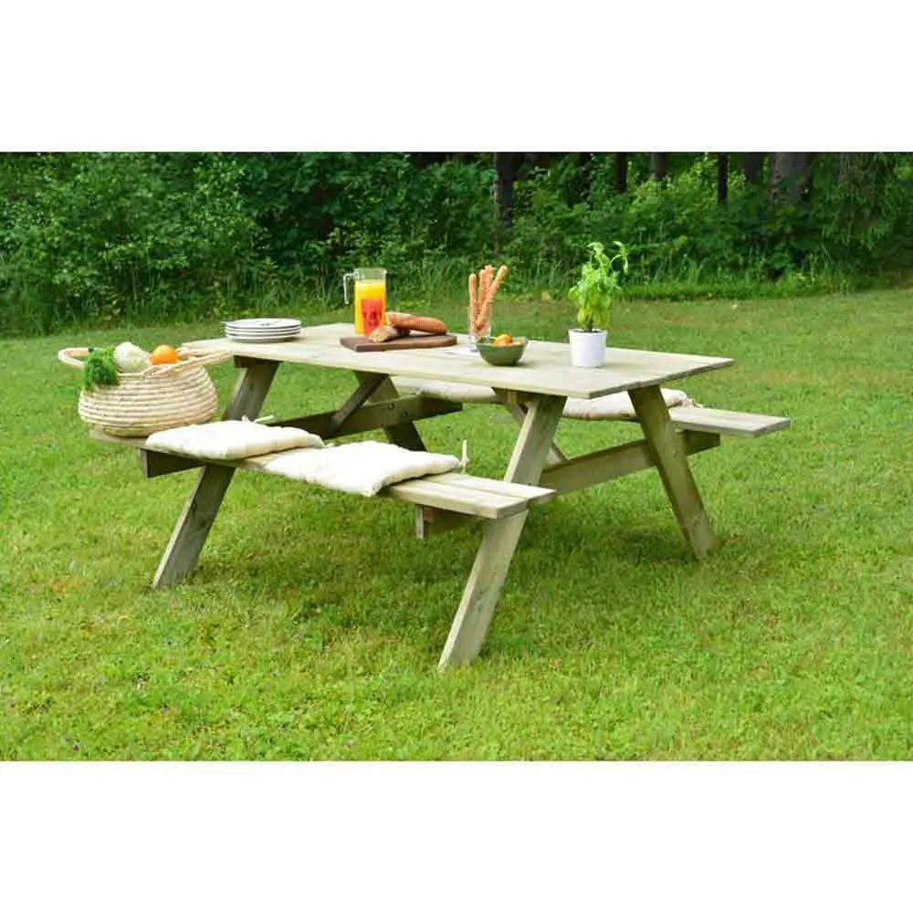 Gardiun Solid Picnic Bord unisex, Wooden, 177 x 151 x 77cm