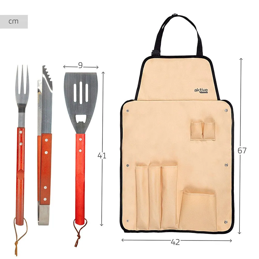 Generico Grillförkläde Med 7 Redskap, Multicolor, One Size