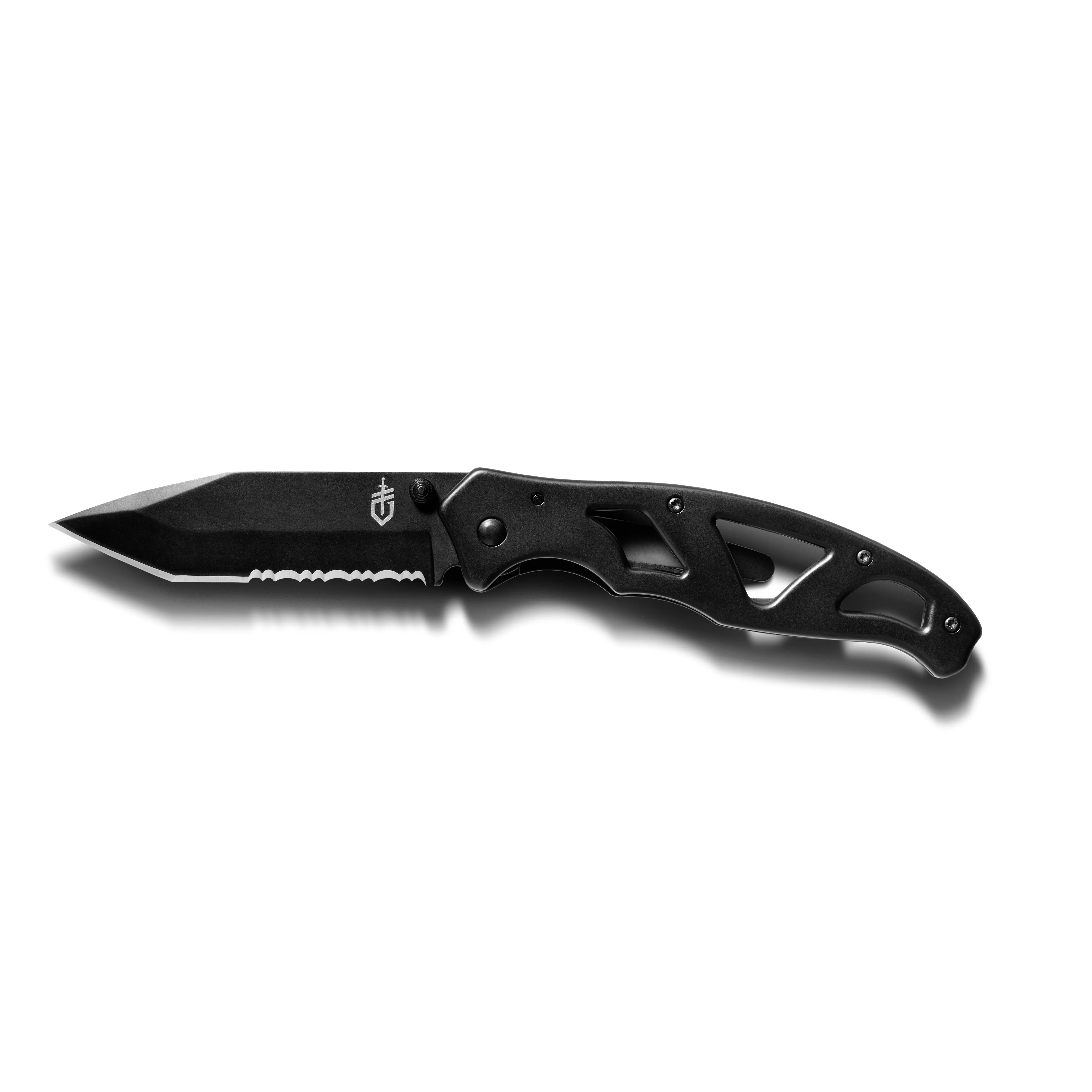 Gerber Paraframe II Tanto Folder, Serrated, GB, Black, One Size