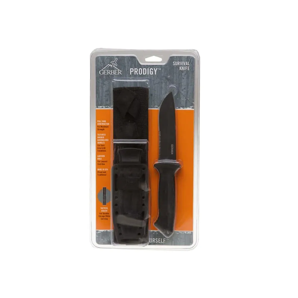 Gerber Prodigy Serrated Knife Kniv, Black, One Size