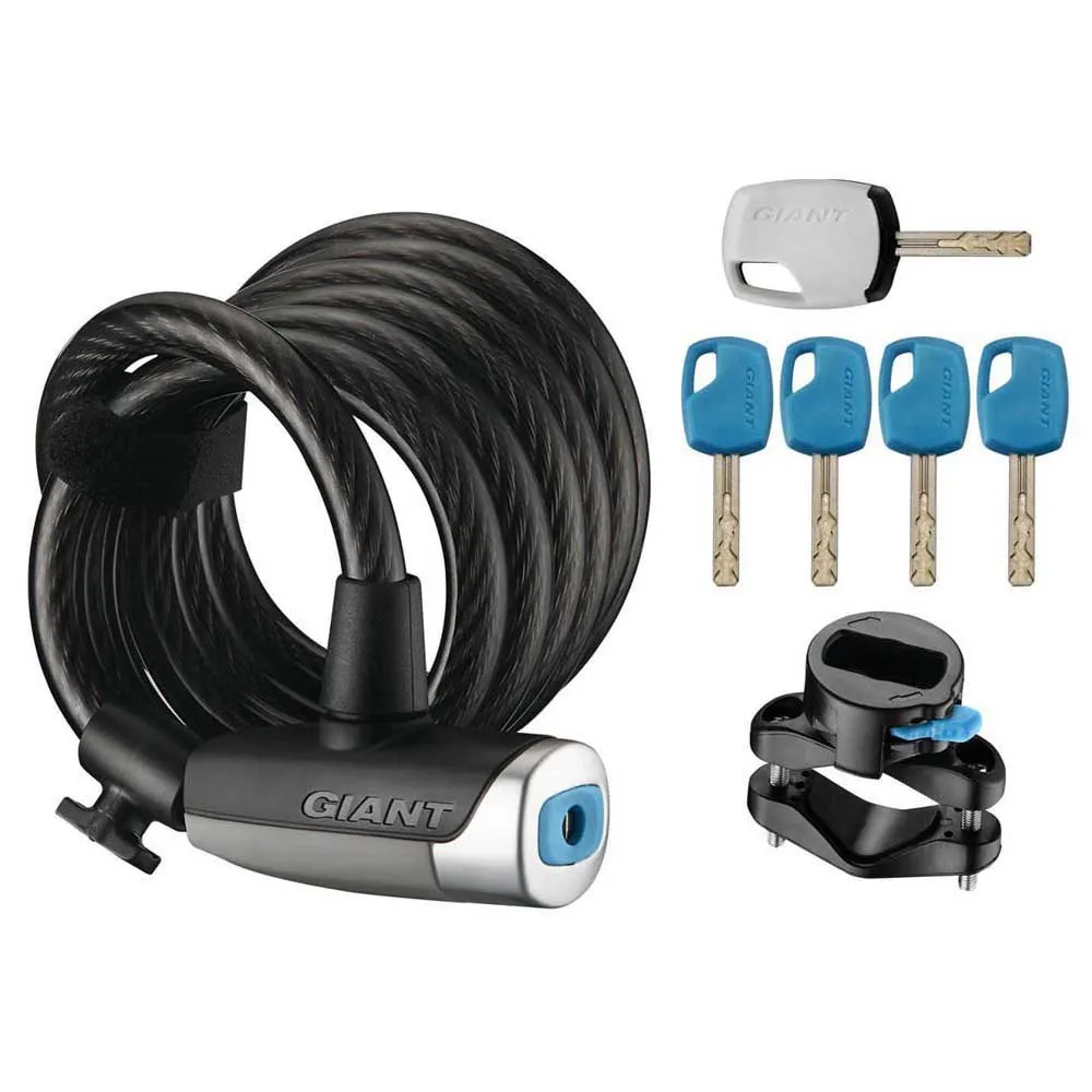 Giant Surelock Flex Key Coil 15 Kabellås, Black, One Size