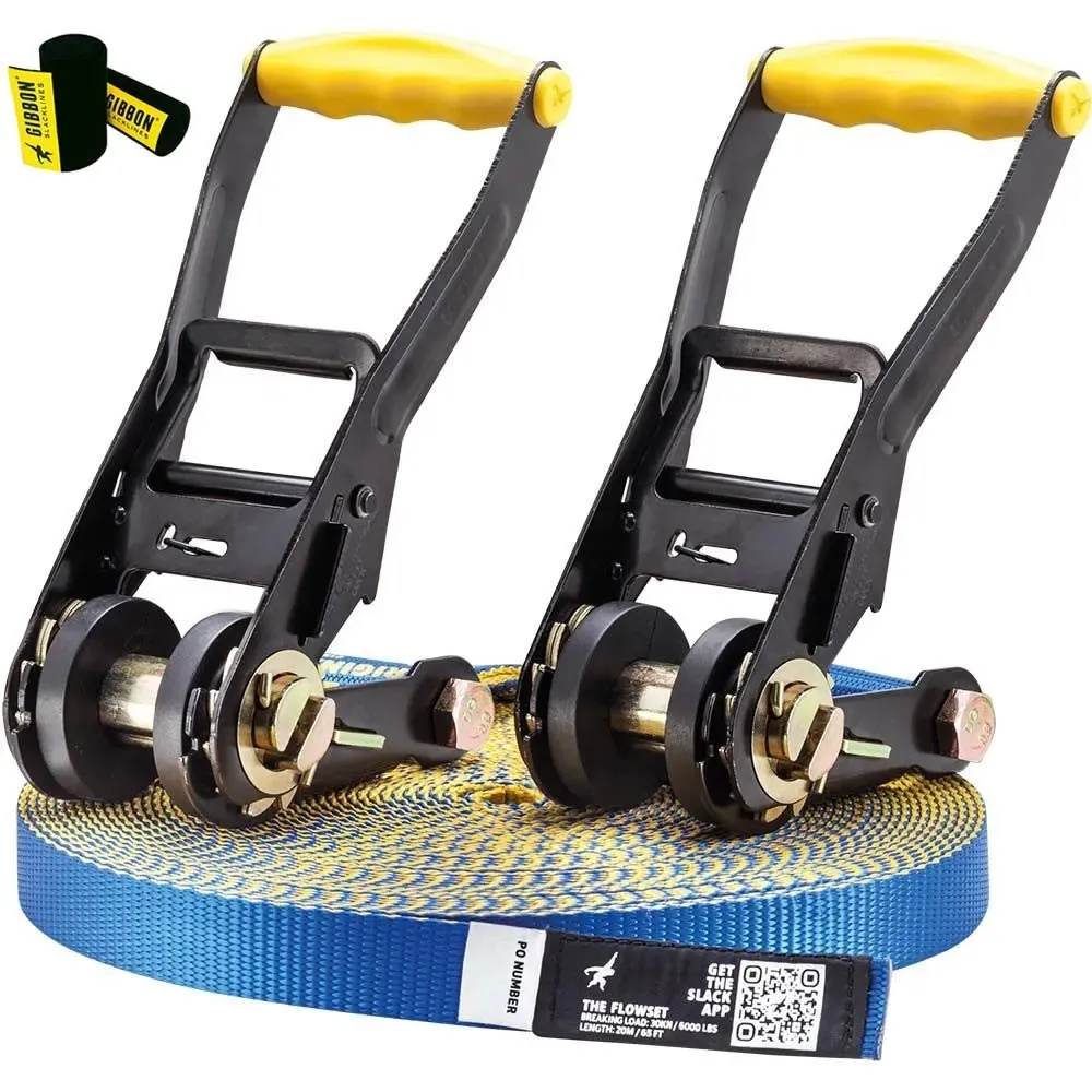 GIBBON Slacklines Flow Line Treewear Slackline, Blue, 25m GIBBON Slacklines Flow Line Treewear Slackline, Blue, 25m