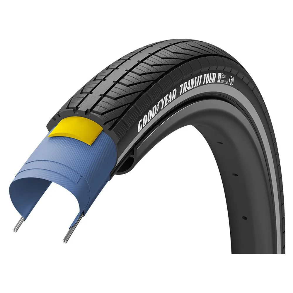 Goodyear Transit Tour S3:shell 700c X 2.00 Styvt Urbandäck, Black reflect, 700C x 2.00