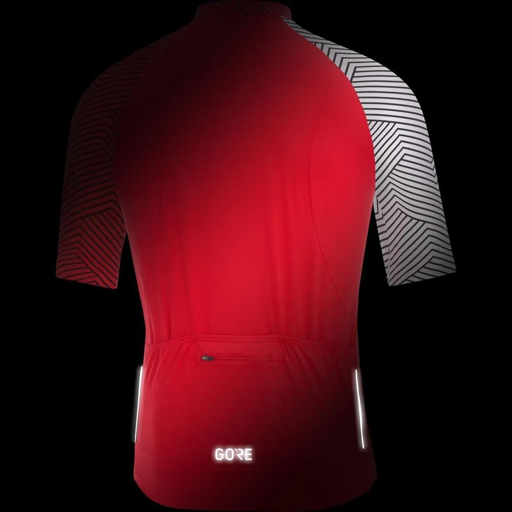 GOREWEAR C5 Optiline Korta ärmar Cykeltröja, Red / white, S