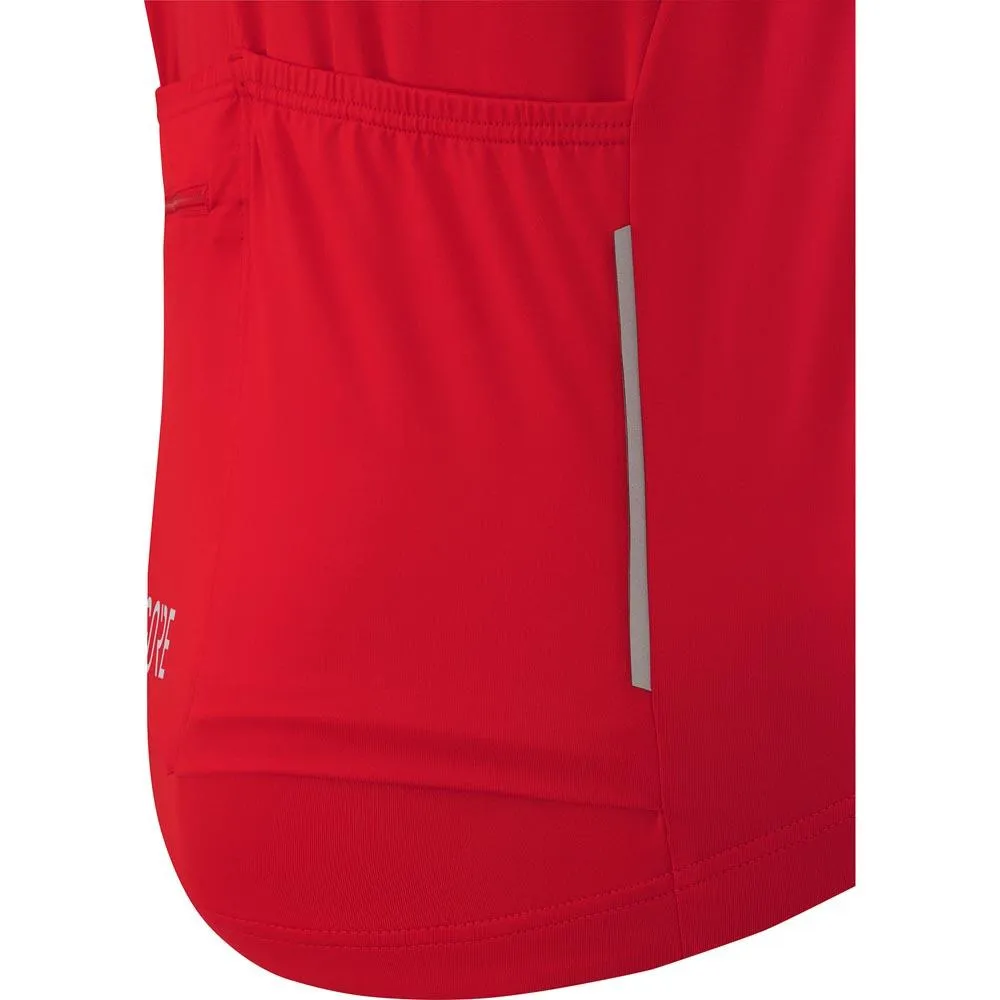 GOREWEAR C5 Optiline Korta ärmar Cykeltröja, Red / white, S