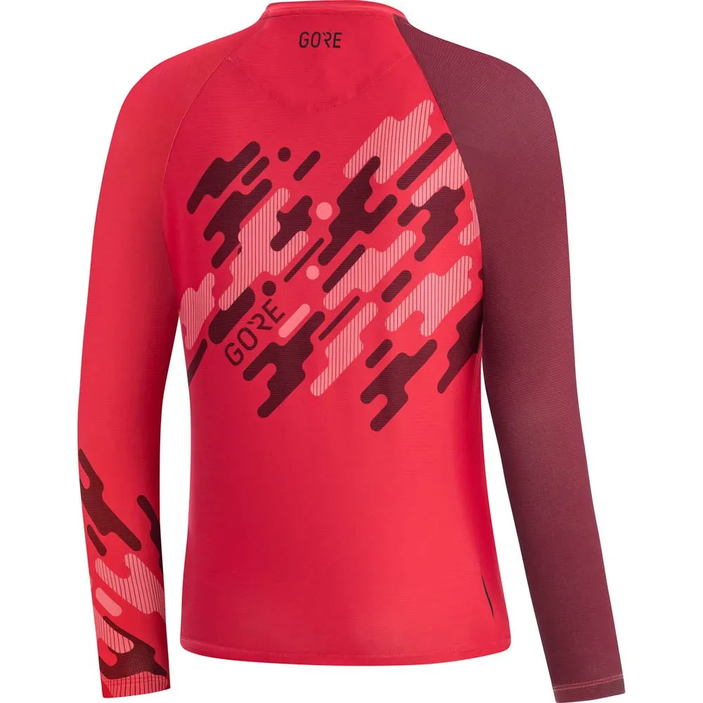 GOREWEAR C5 Trail Långärmad Endurotröja, Hibiscus pink / chestnut red, L