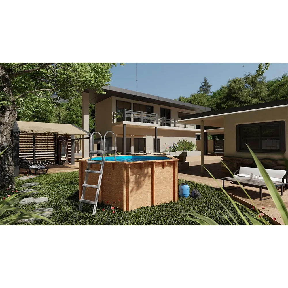 Gre Accessories Lili 2 Round Wooden Pool´s Foder unisex, Blue, Ø242 x 104cm Gre Accessories Lili 2 Round Wooden Pool´s Foder unisex, Blue, Ø242 x 104cm