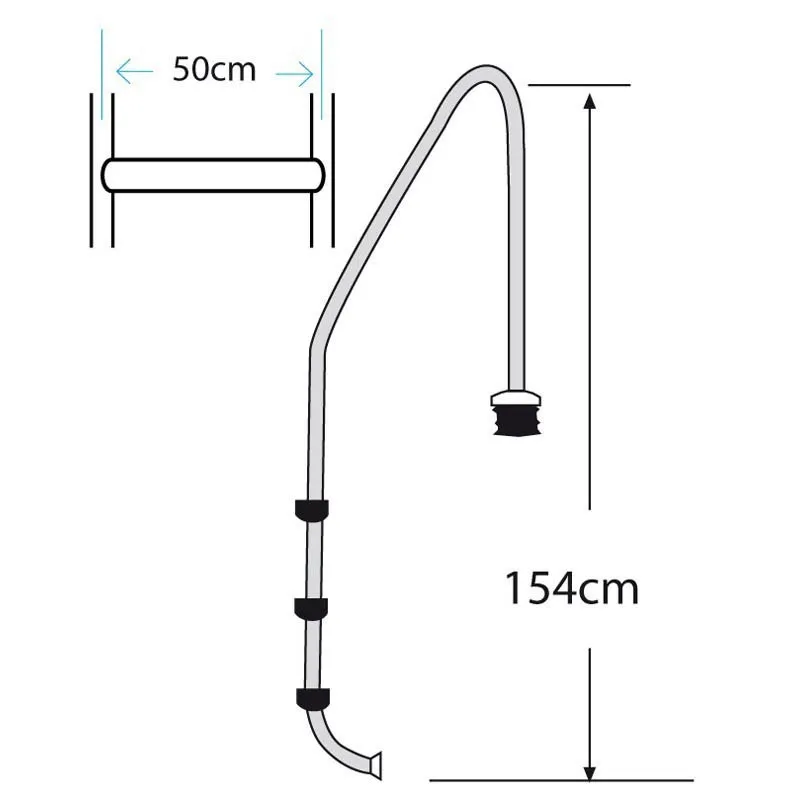 Gre Accessories Standard Inbyggd Poolstege 3 Trappsteg unisex, Silver, One Size