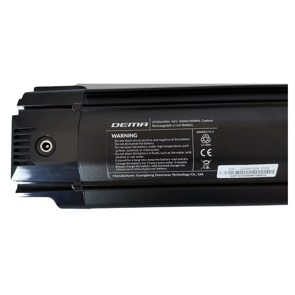 Greenway 20ah/36v 400 Mm Canbus Batteri I Underramen, Black, One Size