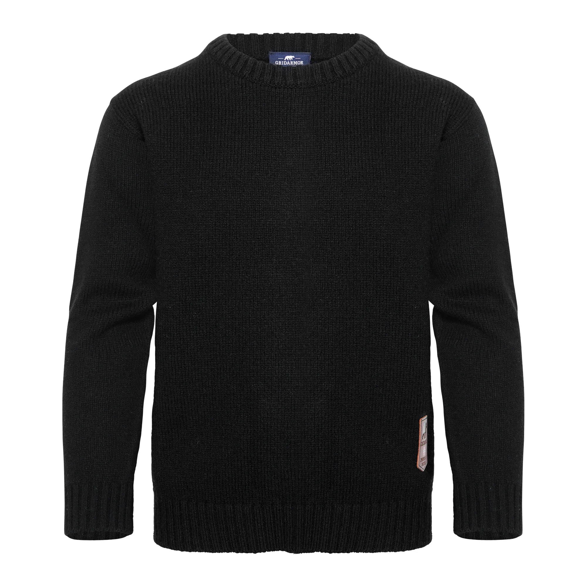 Gridarmor Kids' Snøkrystall Solid Round Neck Ullgenser
