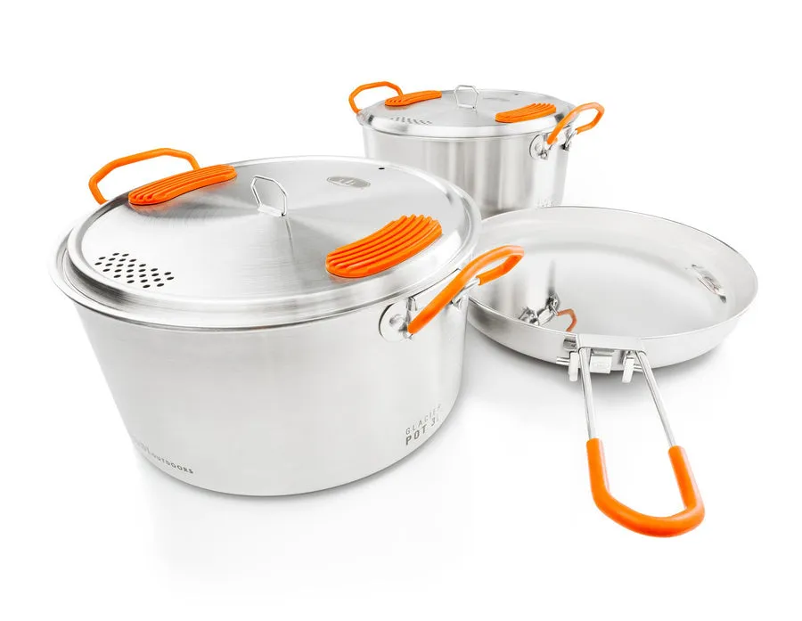 GSI Glacier Base Camper Medium Kökset I Rostfritt Stål, Silver, One Size