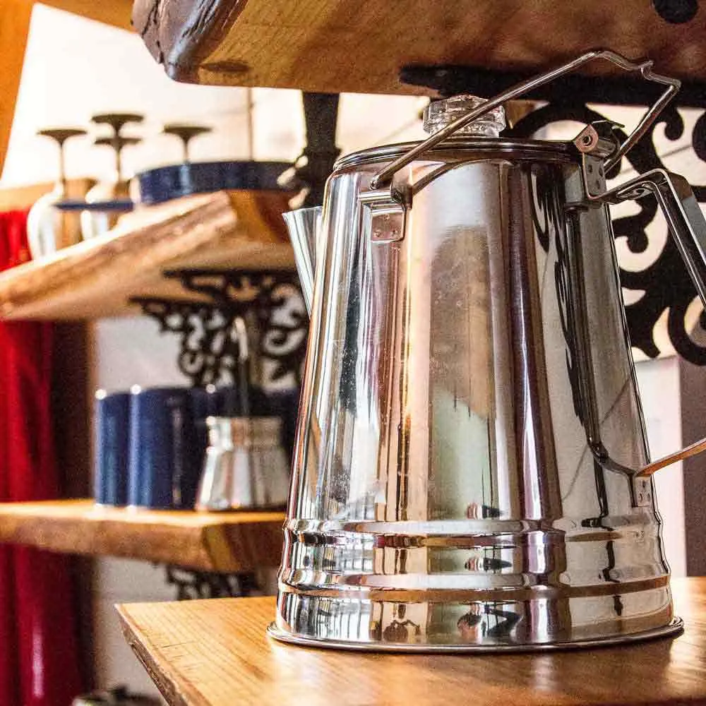 GSI Rostfritt Stål Glacier Kaffepetkolator 14 Kopp, Silver, One Size