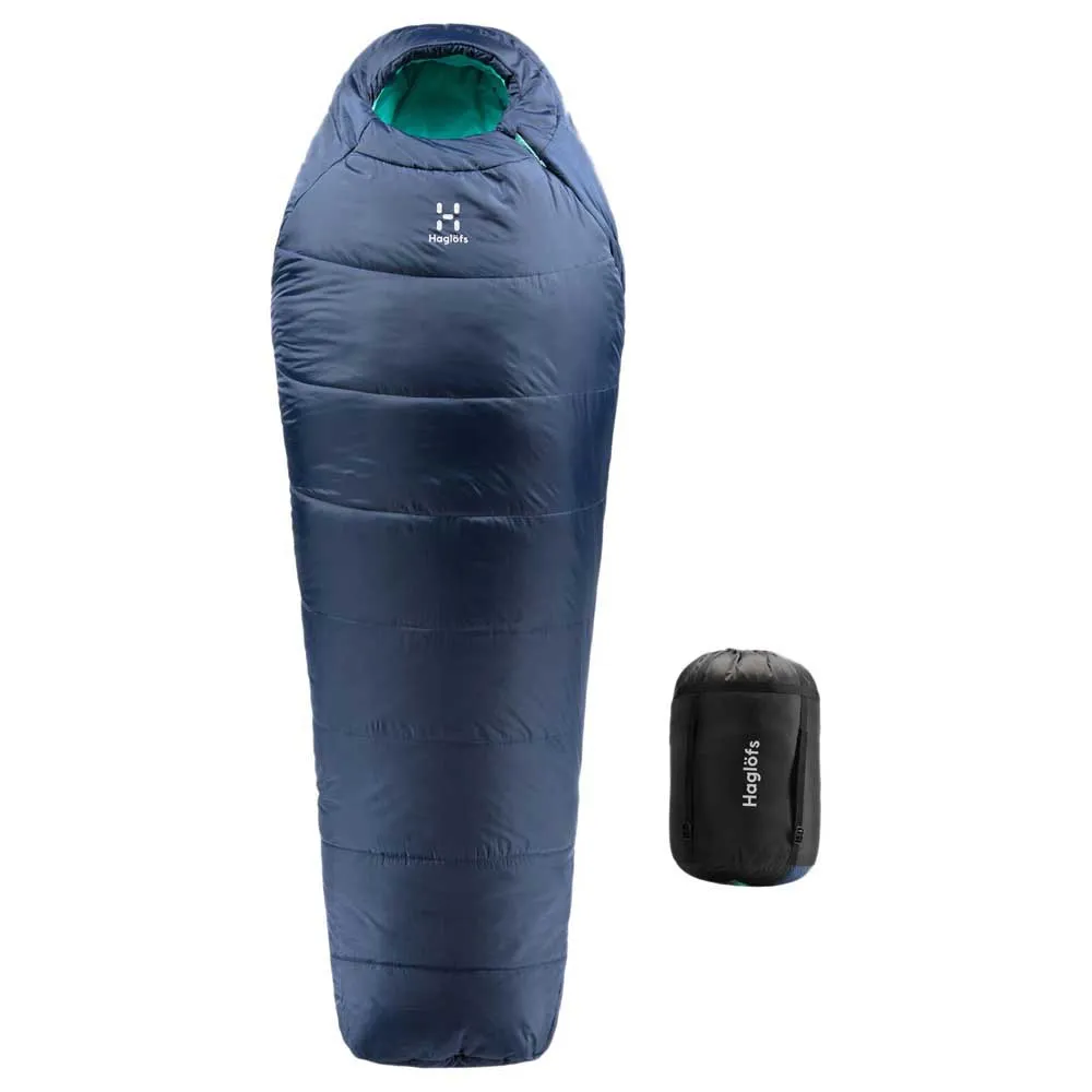 Haglöfs Musca -26ºc Sovsäck, Midnight blue / mint, Left Zipper