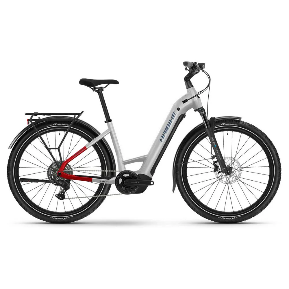 HAIBIKE Trekking 7 Low Cues 2025 Elcykel, Grey / red / blue, S, 800Wh HAIBIKE Trekking 7 Low Cues 2025 Elcykel, Grey / red / blue, S, 800Wh
