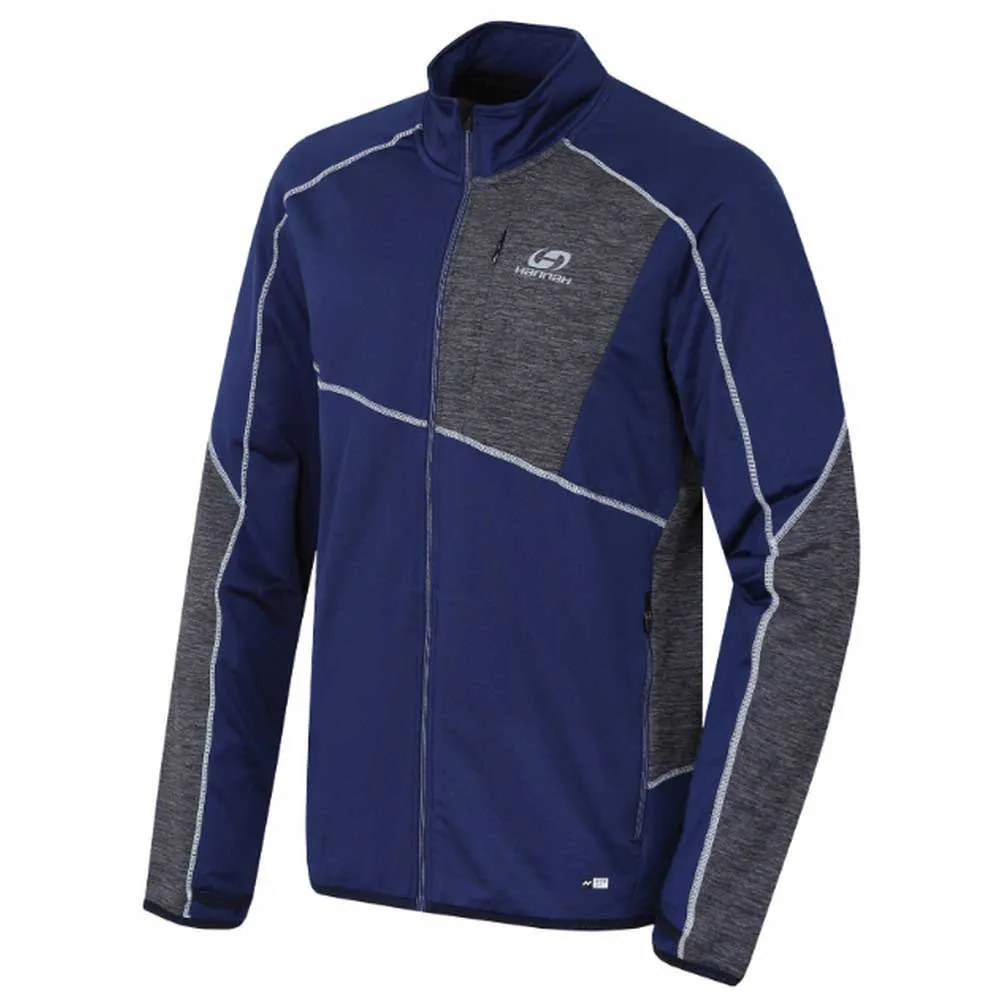 Hannah Maddox Fleece Med Halv Dragkedja, Twilight blue / light gray melange