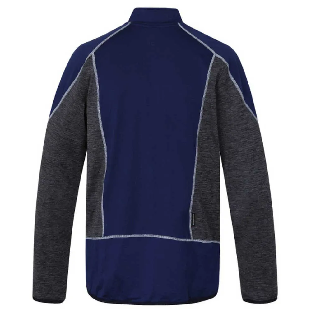 Hannah Maddox Fleece Med Halv Dragkedja, Twilight blue / light gray melange