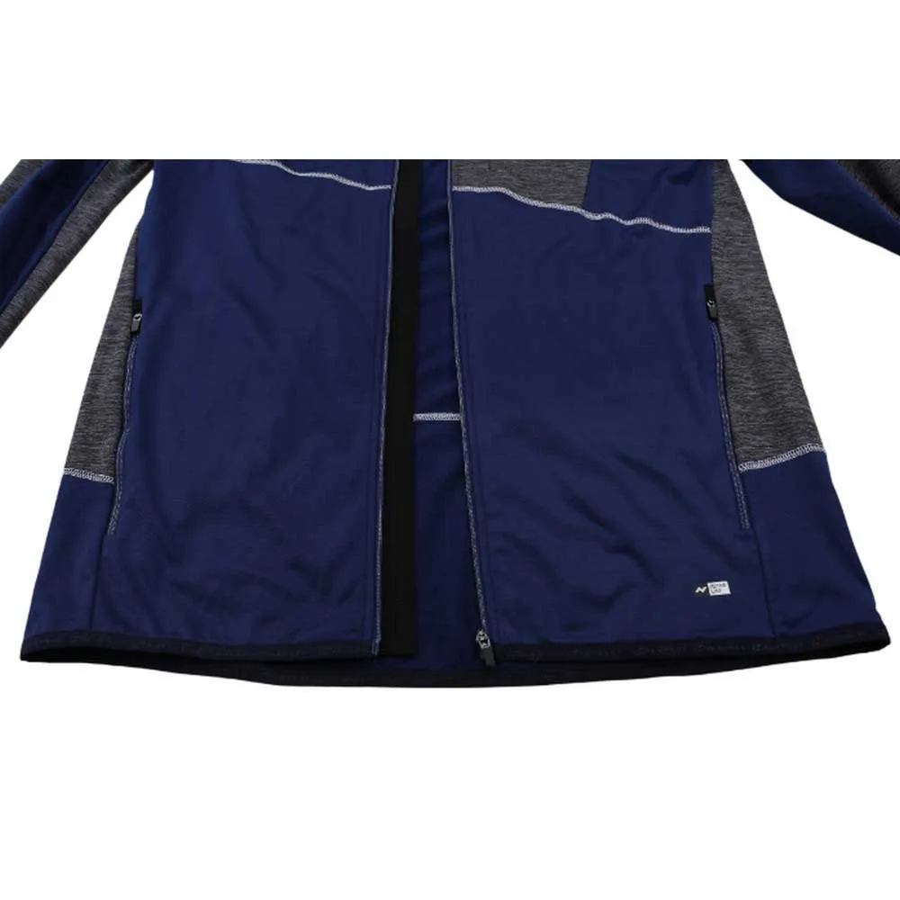 Hannah Maddox Fleece Med Halv Dragkedja, Twilight blue / light gray melange