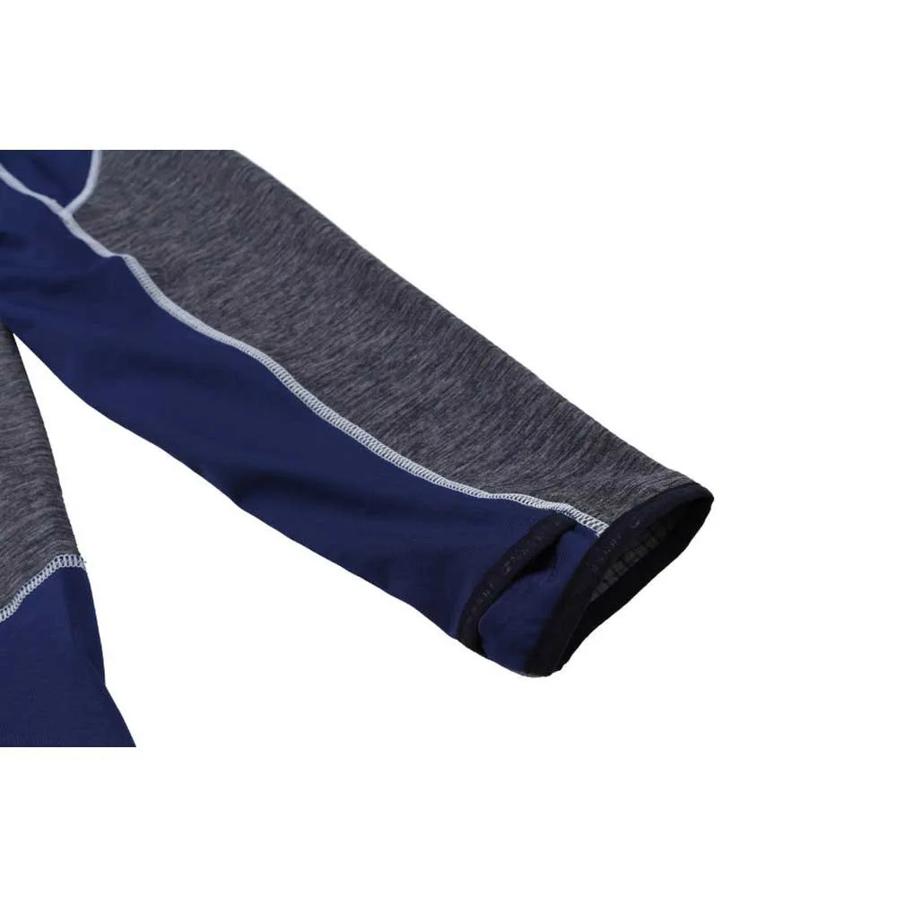 Hannah Maddox Fleece Med Halv Dragkedja, Twilight blue / light gray melange