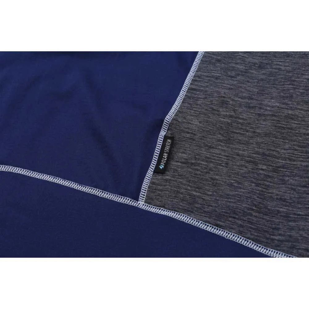 Hannah Maddox Fleece Med Halv Dragkedja, Twilight blue / light gray melange
