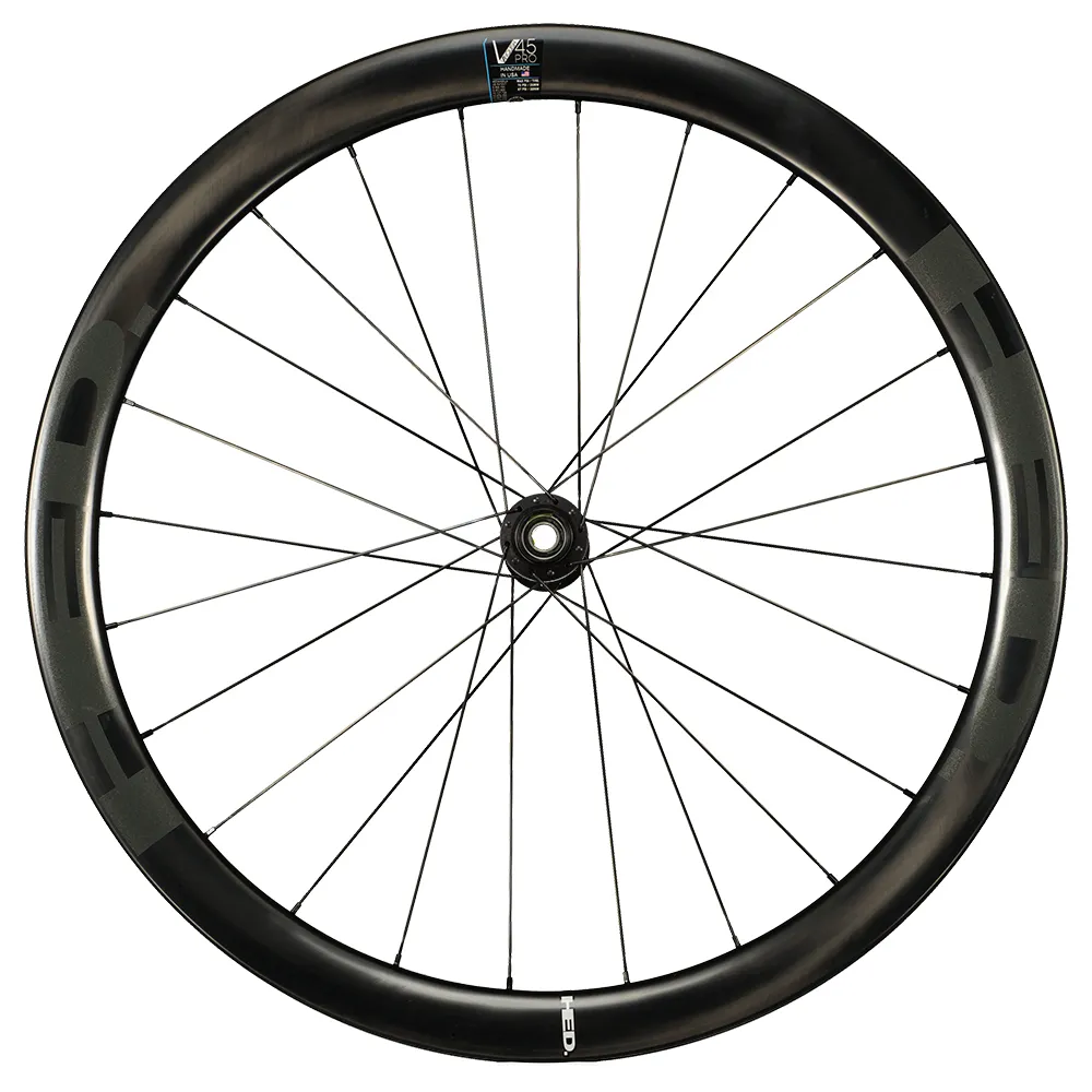 HED Vanquish Rc45 Pro Cl Disc Tubeless Framhjul För Landsvägscykel, Black, 12 x 100mm