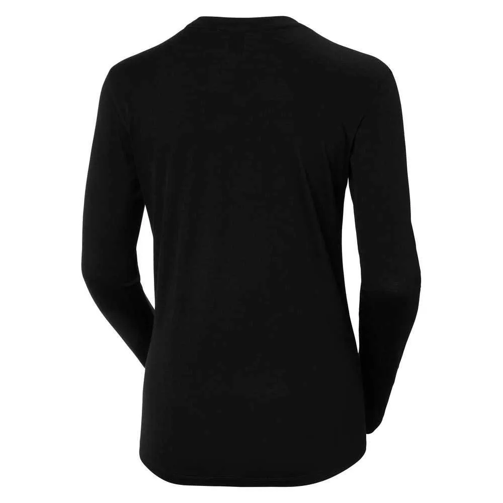 Helly Hansen Merino Crew T-shirt Med Lång ärm, Black