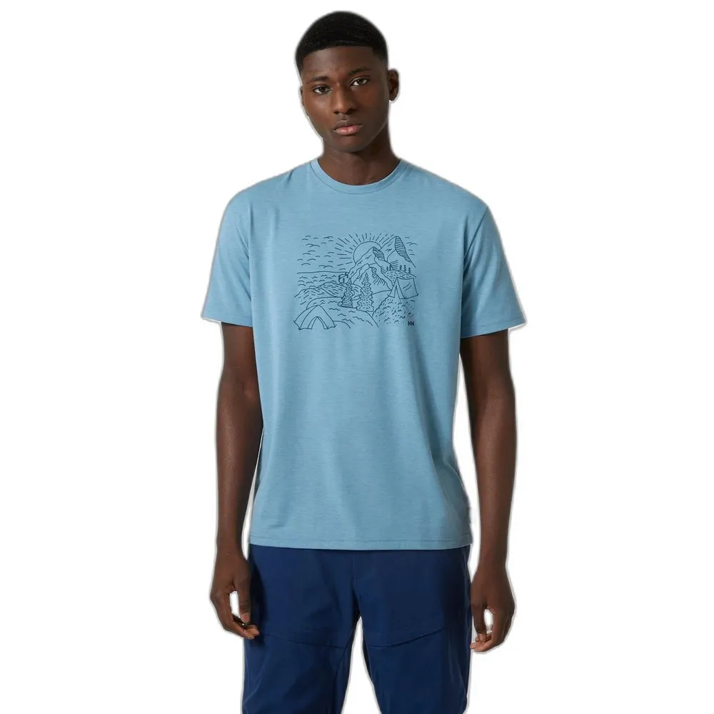Helly Hansen Skog Recycled Graphic T-shirt Med Korta ärmar, Blue fog melange