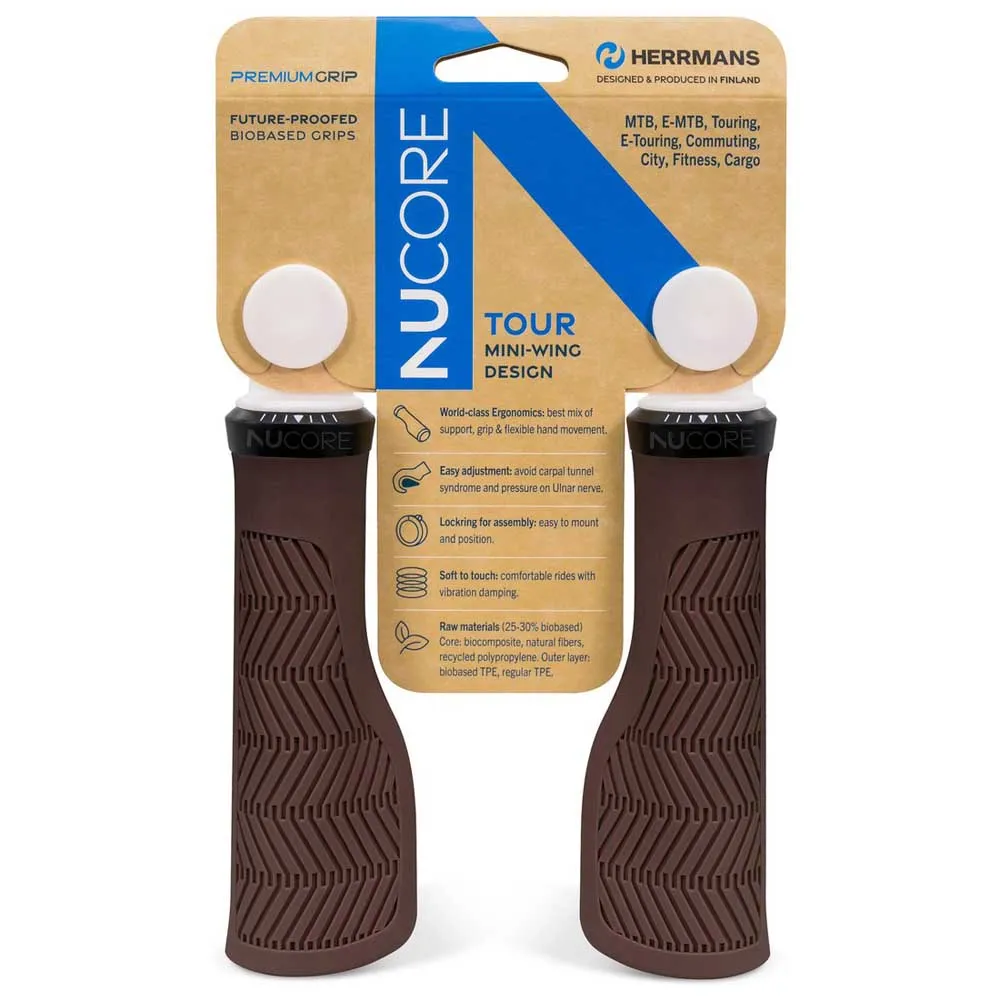 Herrmans Tour Wave Styrehandtag, Brown, 130mm