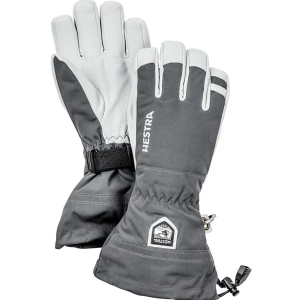 Hestra Army Leather Heli Ski Finger Gloves, Grey Hestra Army Leather Heli Ski Finger Gloves, Grey