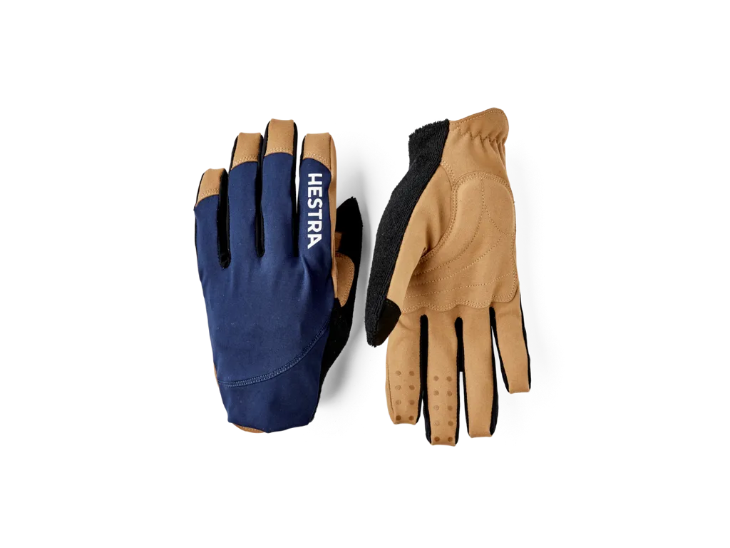 Hestra Spiro Long cykelhandskar navy/tan unisex Hestra Spiro Long cykelhandskar navy/tan unisex