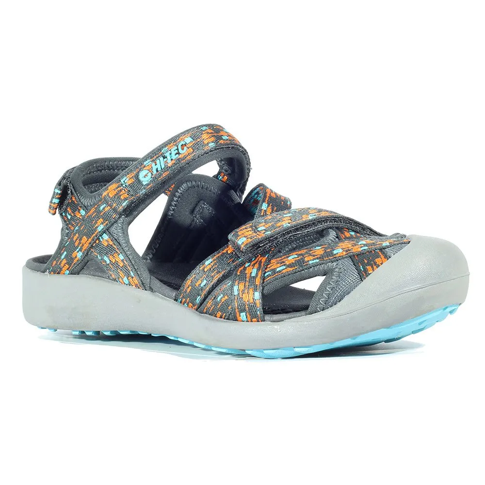 Hi-tec Munda Sandaler, Charcoal / red orange / blue curaã§ao