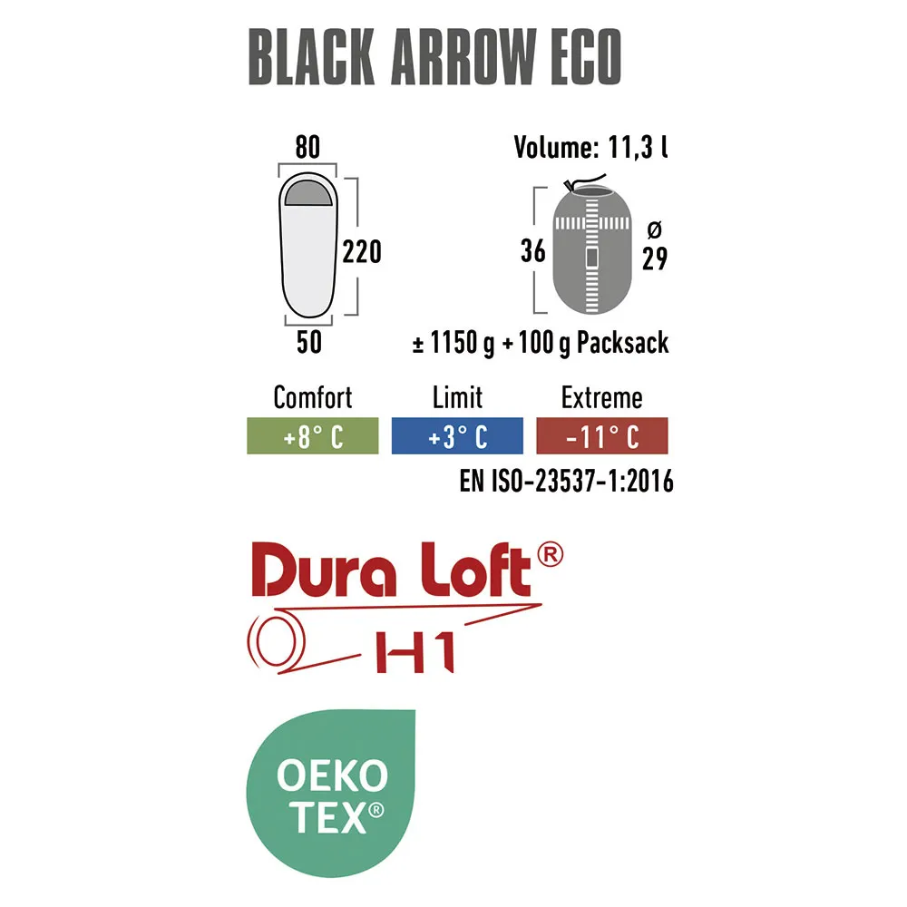 High Peak Black Arrow Eco Sovsäck, Green / red, Left