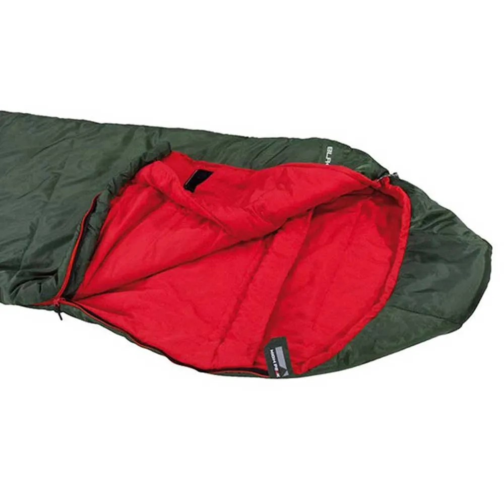 High Peak Black Arrow Sovsäck, Green / red, Left Zipper