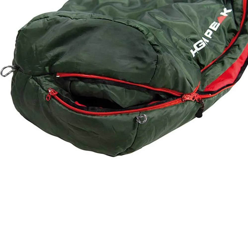 High Peak Black Arrow Sovsäck, Green / red, Left Zipper